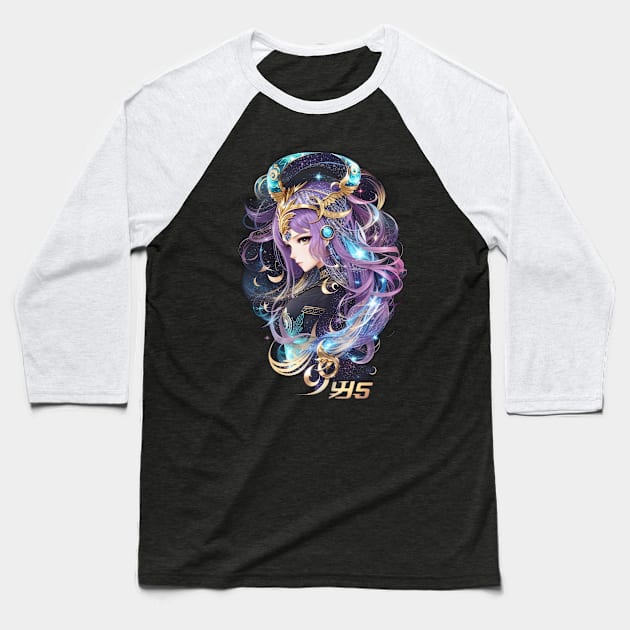 Ophiuchus Overture: Harmonious AI Anime Character Artistry Baseball T-Shirt by artbydikidwipurnama